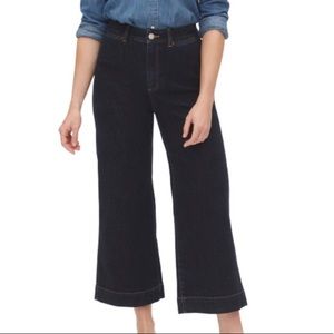 High rise wide leg crop jeans
